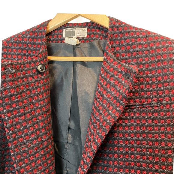 WILLI SMITH Women’s Blazer Jacket Wool Plaid Size Medium - Picture 5 of 8
